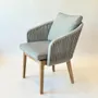 Fauteuils de jardin - Chaise en teck et lanières grises - CHT22 - BALINAISA