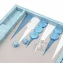 Objets de décoration - Jeu de Backgammon Bleu - Cuir Vegan Alligator - Medium - VIDO LUXURY BOARD GAMES