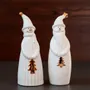 Décorations pour tables de Noël - Ceramic White and Gold Santa - WE LOVE SEASONS