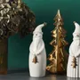 Décorations pour tables de Noël - Ceramic White and Gold Santa - WE LOVE SEASONS