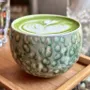 Tea and coffee accessories - Matcha Latte cup | Green & Grey - GLAZARA