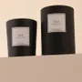 Candles - Oud scented candle black glass - 6,40oz 100% vegetable wax - TANDEM FRAGRANCES