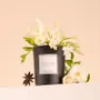 Candles - White flowers scented candle black glass - 6,40oz 100% vegetable wax - TANDEM FRAGRANCES