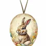 Objets de décoration - Oeuf de Pâques avec anse 9 cm 'Lovely Bunnies' - NESTLER GMBH FEINKARTONAGEN