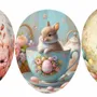 Objets de décoration - Oeuf de Pâques avec anse 9 cm 'Lovely Bunnies' - NESTLER GMBH FEINKARTONAGEN