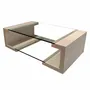 Coffee tables - MANILA Coffee Table in Natural Travertine Marble and Glass - MEDDEL