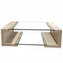 Coffee tables - MANILA Coffee Table in Natural Travertine Marble and Glass - MEDDEL