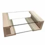 Coffee tables - MANILA Coffee Table in Natural Travertine Marble and Glass - MEDDEL