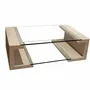 Coffee tables - MANILA Coffee Table in Natural Travertine Marble and Glass - MEDDEL