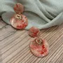 Jewelry - Pink Solar Heart” earrings | SELENA Coral Marble - LES TRÉSORS DE CIA