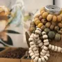 Unique pieces - Prayer bead sculpture with Iron bell - STUDIO JULIA ATLAS