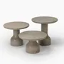 Tables basses - PESO — Table d'appoint ronde en pierre calcaire, taille moyenne - MOR