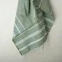 Bath towels - ORGANIC COTTON FOUTA - HAMMAM Collection - FIR GREEN COLOR - KARAWAN AUTHENTIC