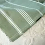 Bath towels - ORGANIC COTTON FOUTA - HAMMAM Collection - FIR GREEN COLOR - KARAWAN AUTHENTIC