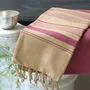 Bath towels - ORGANIC COTTON FOUTA - SAND Collection - SAND COLOR & RED OCHRE - KARAWAN AUTHENTIC