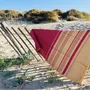 Bath towels - ORGANIC COTTON FOUTA - SAND Collection - SAND COLOR & RED OCHRE - KARAWAN AUTHENTIC