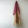 Bath towels - ORGANIC COTTON FOUTA - SAND Collection - SAND COLOR & RED OCHRE - KARAWAN AUTHENTIC