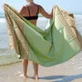Bath towels - ORGANIC COTTON FOUTA - SAND Collection - SAND & PISTACHIO Color - KARAWAN AUTHENTIC