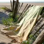 Bath towels - ORGANIC COTTON FOUTA - SAND Collection - SAND & PISTACHIO Color - KARAWAN AUTHENTIC