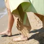 Bath towels - ORGANIC COTTON FOUTA - SAND Collection - SAND & PISTACHIO Color - KARAWAN AUTHENTIC