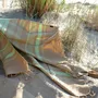 Bath towels - ORGANIC COTTON FOUTA - SAND Collection - SAND & PISTACHIO Color - KARAWAN AUTHENTIC