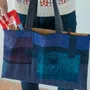Bags and totes - Aizome bag "BORO" - POINTS,LIGNES ET PLANS