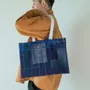 Bags and totes - Aizome bag "BORO" - POINTS,LIGNES ET PLANS