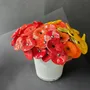 Floral decoration - Small Glass Flower For Outside In Red-Black On Flexible Stem - CARNEOL GLASS
