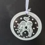 Other Christmas decorations - White hand-painted pair glass ornament - CARNEOL GLASS