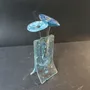 Vases - Petit vase transparent à pois bleu clair et bleu foncé de 8x13 cm avec - CARNEOL GLASS