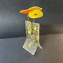 Vases - Small transparent 8x13 cm yellow-orange spotty vase with 3 small flowers - CARNEOL GLASS