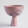 Plats et saladiers - PINK MARBLE PEDESTAL BOWL XL - KIWANO CONCEPT
