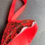 Other Christmas decorations - Large red-black glass bell on elegant ribbon hanger - CARNEOL GLASS
