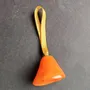 Other Christmas decorations - Large orange glass bell on elegant ribbon hanger - CARNEOL GLASS