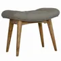 Benches - Artisan Furniture Solid Wood Curved Tweed Bench, Upholstered, Nordic Legs, Grey and Brown - ARTISAN FURNITURE