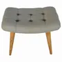 Benches - Artisan Furniture Solid Wood Curved Tweed Bench, Upholstered, Nordic Legs, Grey and Brown - ARTISAN FURNITURE