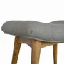 Benches - Artisan Furniture Solid Wood Curved Tweed Bench, Upholstered, Nordic Legs, Grey and Brown - ARTISAN FURNITURE