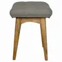 Benches - Artisan Furniture Solid Wood Curved Tweed Bench, Upholstered, Nordic Legs, Grey and Brown - ARTISAN FURNITURE