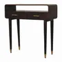 Console table - Artisan Furniture Solid Wood Apollo Loop Console Desk, 2 Drawers, 1 Open Slot, Dark Brown - ARTISAN FURNITURE
