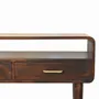 Console table - Artisan Furniture Solid Wood Apollo Loop Console Desk, 2 Drawers, 1 Open Slot, Dark Brown - ARTISAN FURNITURE