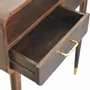 Console table - Artisan Furniture Solid Wood Apollo Loop Console Desk, 2 Drawers, 1 Open Slot, Dark Brown - ARTISAN FURNITURE