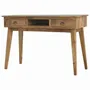 Desks - Artisan Furniture Solid Wood 2 Drawer Shell Writing Desk, 1 Shelf, Brown - ARTISAN FURNITURE