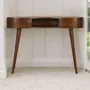 Desks - Artisan Furniture Solid Wood Chestnut Wave Writing Desk, 2 Drawers and Open Slot, Dark Brown - ARTISAN FURNITURE