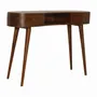 Desks - Artisan Furniture Solid Wood Chestnut Wave Writing Desk, 2 Drawers and Open Slot, Dark Brown - ARTISAN FURNITURE