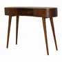 Desks - Artisan Furniture Solid Wood Chestnut Wave Writing Desk, 2 Drawers and Open Slot, Dark Brown - ARTISAN FURNITURE