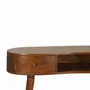 Desks - Artisan Furniture Solid Wood Chestnut Wave Writing Desk, 2 Drawers and Open Slot, Dark Brown - ARTISAN FURNITURE