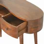 Desks - Artisan Furniture Solid Wood Chestnut Wave Writing Desk, 2 Drawers and Open Slot, Dark Brown - ARTISAN FURNITURE