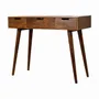 Autres tables  - Artisan Furniture Coiffeuse Pliable en Bois Massif Châtaignier, 2 Tiroirs, 4 Compartiments de Rangement avec Miroir, Marron Foncé - ARTISAN FURNITURE