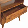 Chests of drawers - Artisan Furniture Solid Wood Curved Nordic Charm Chest, 2 Drawers, 1 Open Slot, Dark Brown - ARTISAN FURNITURE