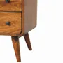 Chests of drawers - Artisan Furniture Solid Wood Curved Nordic Charm Chest, 2 Drawers, 1 Open Slot, Dark Brown - ARTISAN FURNITURE